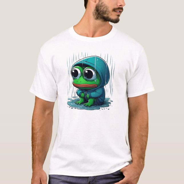 Feelz Frog – Sad Aesthetic Meme Art T-Shirt (Front)
