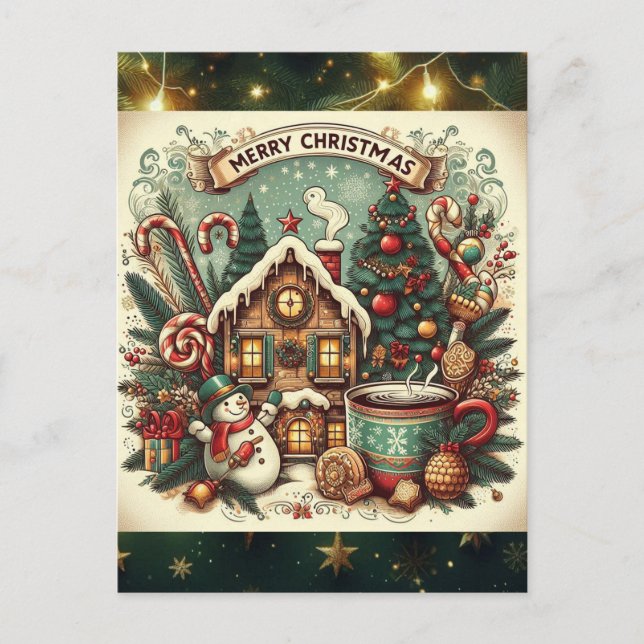 Feestdagen briefkaart holiday postcard (Front)