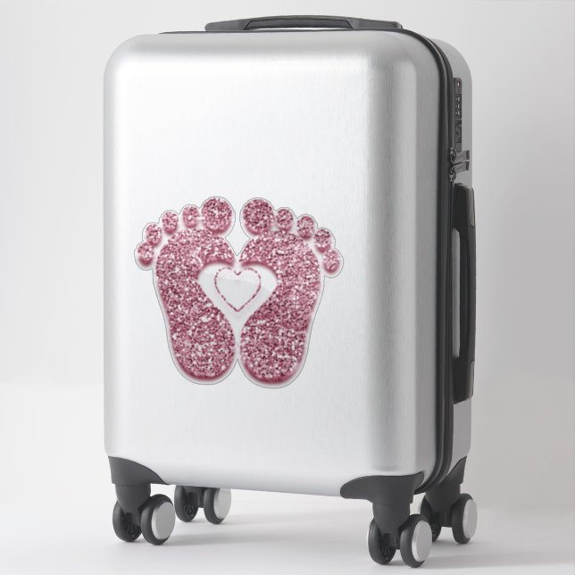 Feet Baby Heart Reflexology Massage Therapy Rose Sticker (Suitcase)