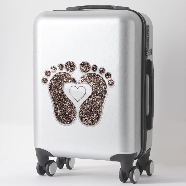 Feet Baby Heart Reflexology Massage Travel Bronze Sticker (Suitcase)