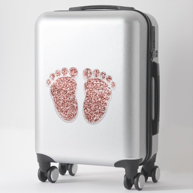 Feet Baby Rose Heart Reflexology Massage Therapy Sticker (Suitcase)
