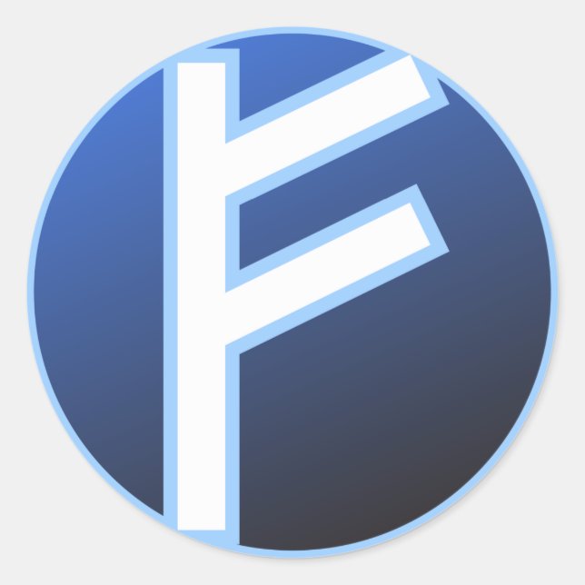 Fehu Feoh Rune Classic Round Sticker (Front)