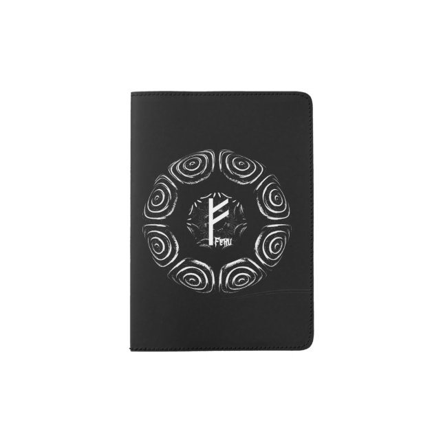 ☼Fehu - Rune of Luck & Prosperity☼ Passport Holder (Front)