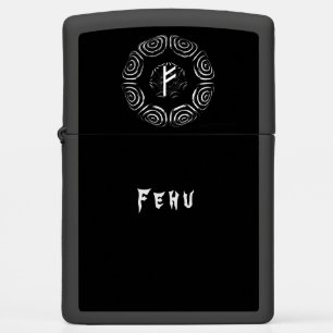 ☼Fehu - Rune of Luck & Prosperity☼ Zippo Lighter