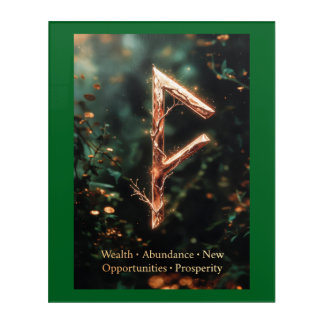 Fehu Rune Prosperity Sigil Acrylic Print