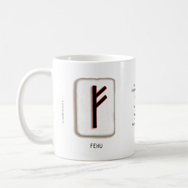 Fehu RuneStone 11 oz. Mug (Left)