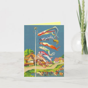 Fei Koinobori Carp Streamers Tango on Sekku Card