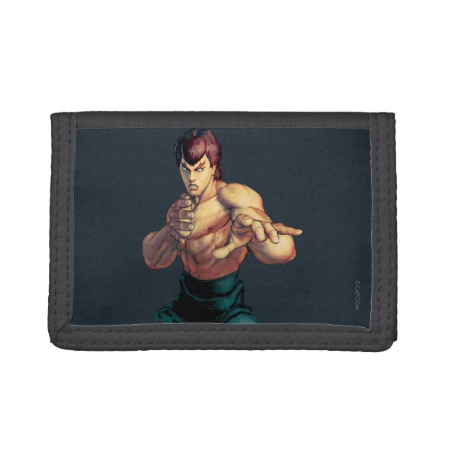 Fei Long Hands Raised Trifold Wallet (Front)
