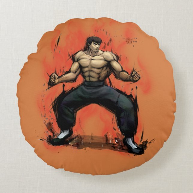 Fei Long Stance Round Pillow (Front)