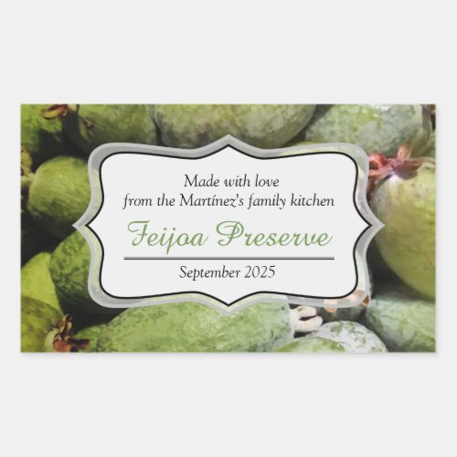 Feijoa jam preserve green fruit label sticker