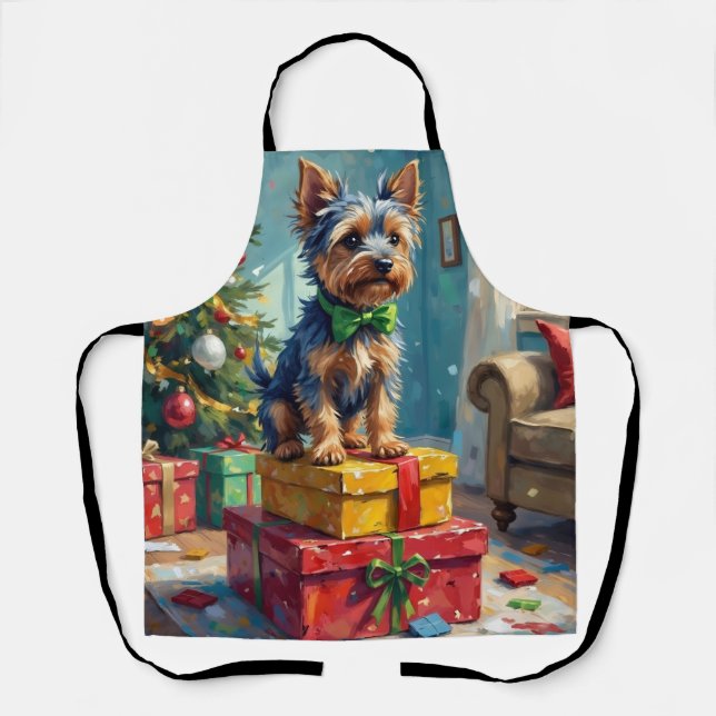 Feisty Australian Terrier King of Christmas Gifts  Apron (Front)
