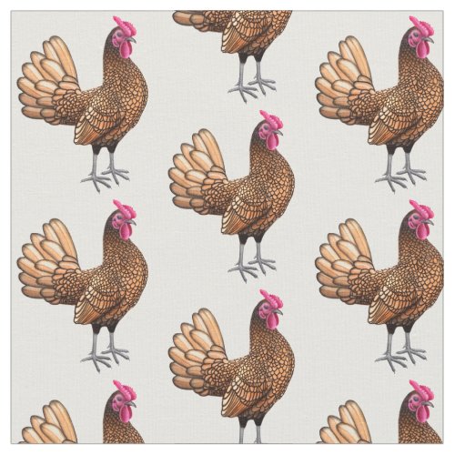 Feisty Bantam Rooster Chicken Fabric