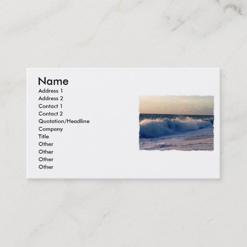 Feisty breaking waves on a florida beach business cards