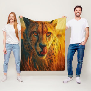 Feisty Cheetah Fleece Blanket