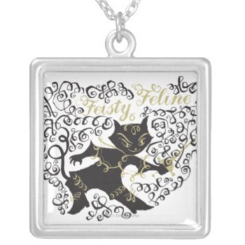 Feisty Feline Silver Plated Necklace by pussinboots at Zazzle