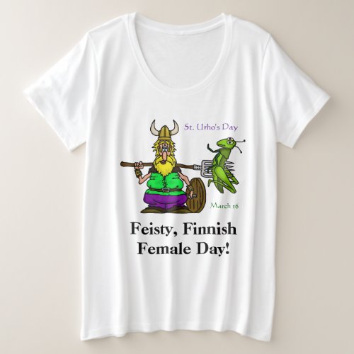 Feisty Finnish Female St Urhos Day T_shirt