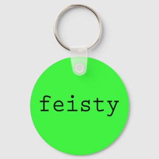 Feisty Keychain with Neon Green Background