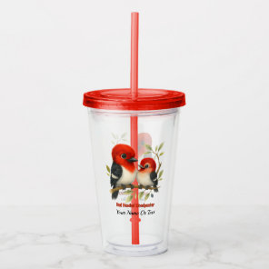 Feisty Red-headed Woodpecker Acrylic Tumbler
