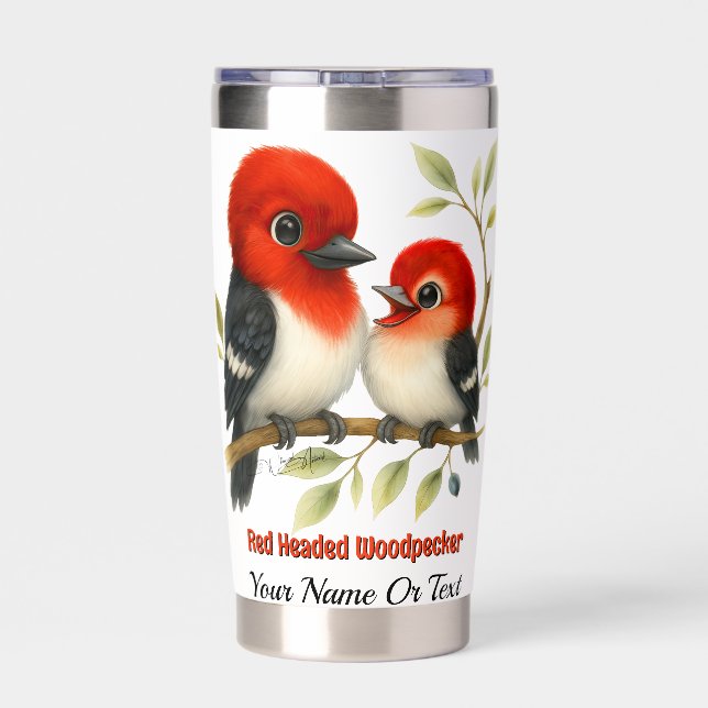 Feisty Red-headed Woodpecker Insulated Tumbler (Back)