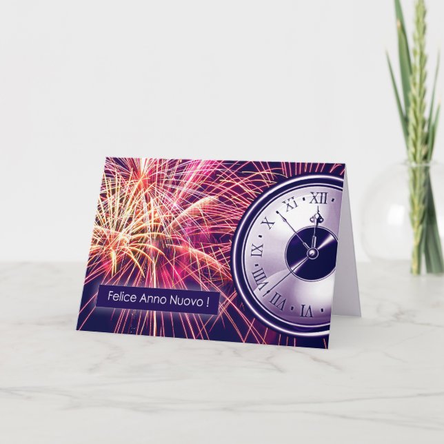Felice Anno Nuovo. New Year's Card in Italian  (Front)