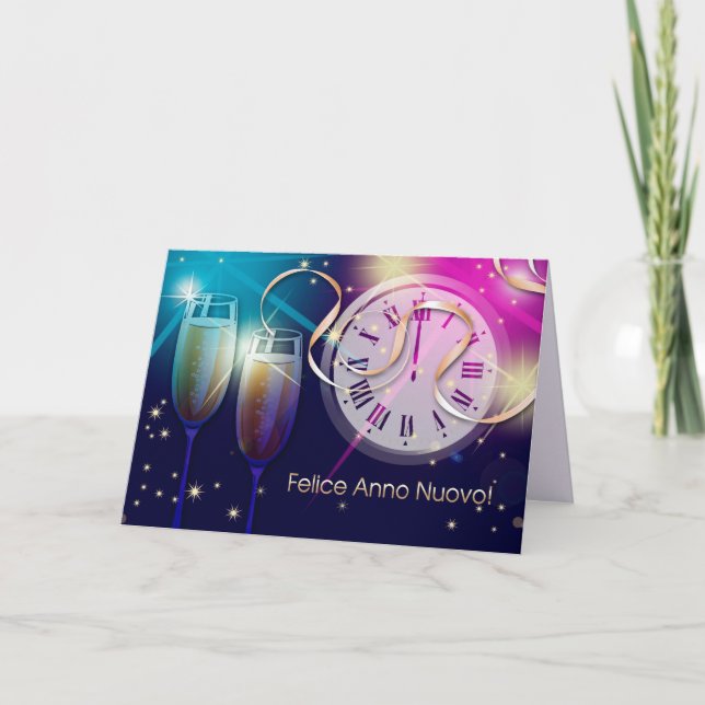 Felice Anno Nuovo. New Year's Card in Italian (Front)