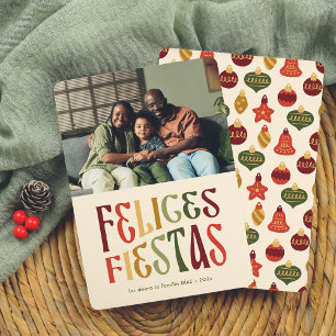 Felices Fiestas Postal de Navidad Retro con Foto Holiday Card