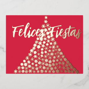  Felices Fiestas Script Holiday Postcard
