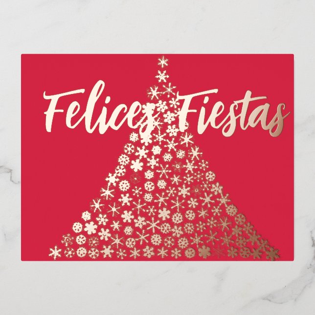  Felices Fiestas Script Holiday Postcard (Front)