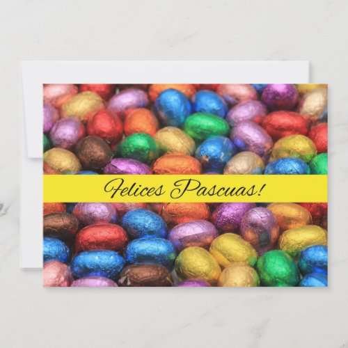 Felices Pascuas Chocolate easter eggs Holiday Card