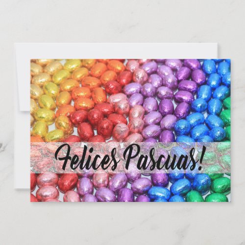 Felices Pascuas Chocolate easter eggs Holiday Card