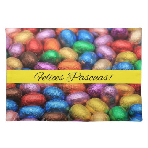 Felices Pascuas Chocolate easter eggs Placemat