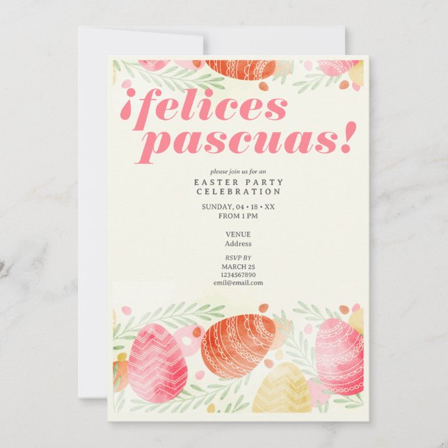 Felices Pascuas Easter Celebración de Resurrección Invitation (Front)