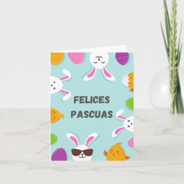 Felices Pascuas, Spanish Happy Easter  Card (Front)