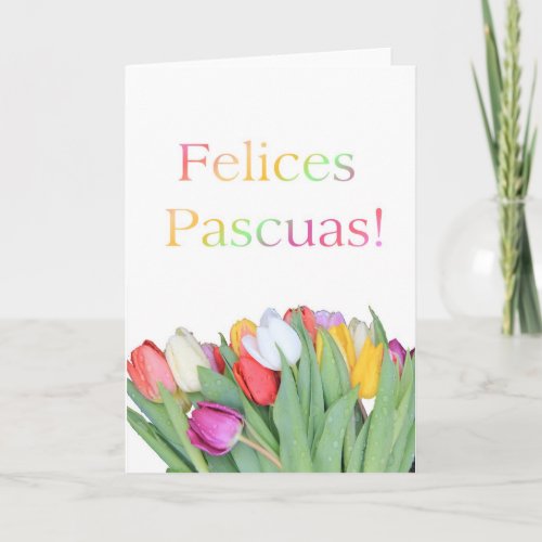 Felices Pascuas spanish Happy Easter Holiday Card