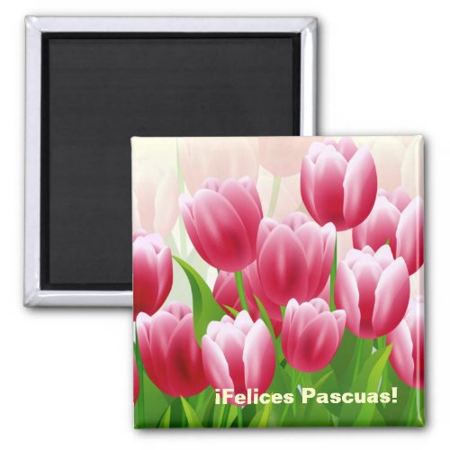 Felices Pascuas Spring Tulips Easter Gift Magnets