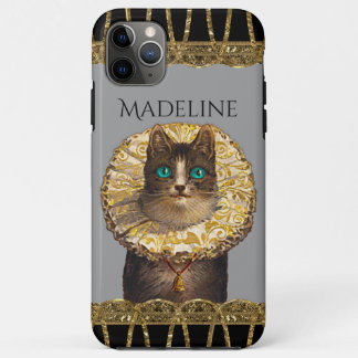 Felicette Bleu Chic French Kitty Monogram iPhone 11 Pro Max Case