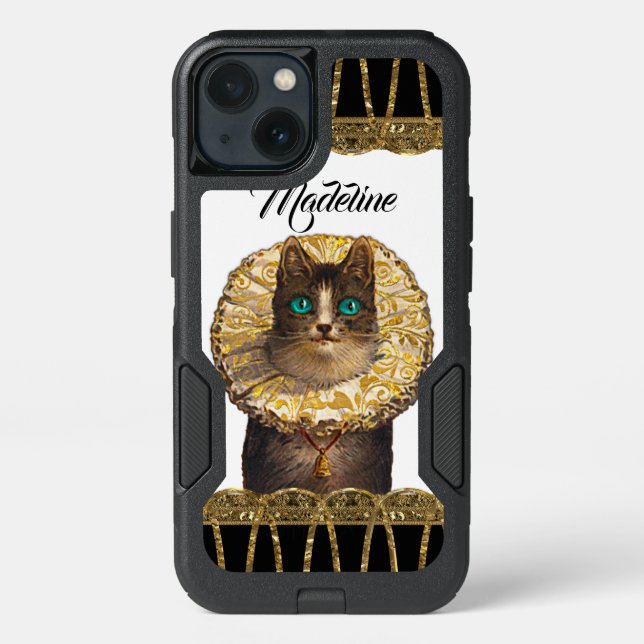 Felicette Purr Pretty French Kitty  Monogram Otterbox iPhone Case (Back)