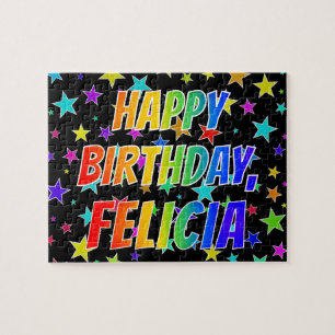 "FELICIA" First Name, Fun "HAPPY BIRTHDAY" Jigsaw Puzzle