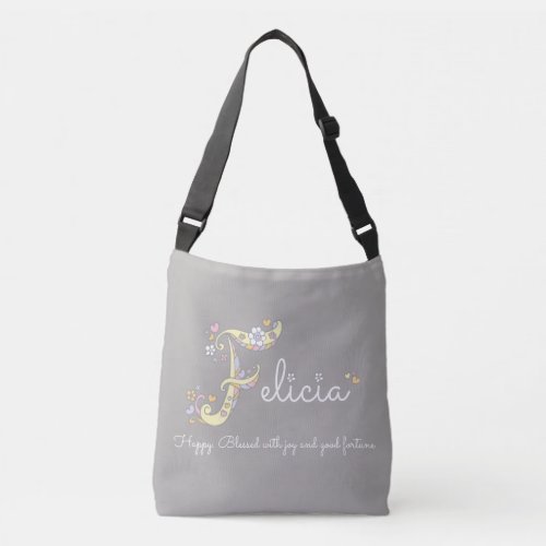 Felicia name and meaning F monogram bag