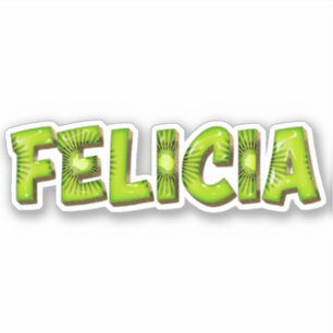 Felicia Name Kiwi Design Decal Sticker