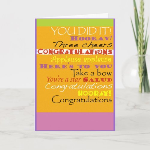 feliciations card