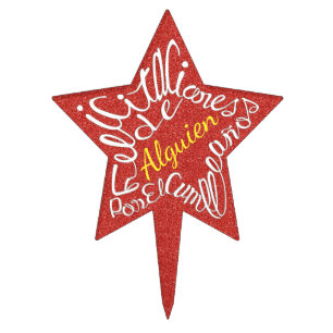 Felicitaciones por el cumpleaños de con estrellas cake topper