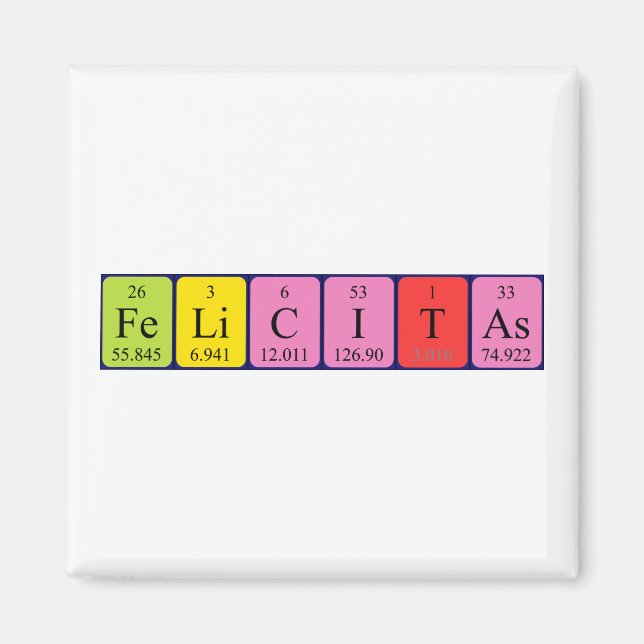 Felicitas periodic table name magnet (Front)