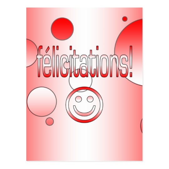 Félicitations! Canada Flag Colors Pop Art Postcard