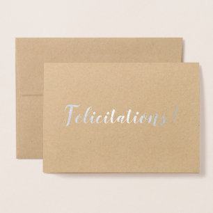 Félicitations French Congratulations Brush Script Foil Card
