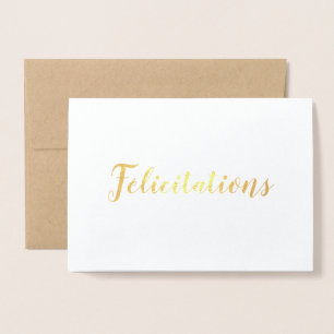 Félicitations French Congratulations Brush Script Foil Card