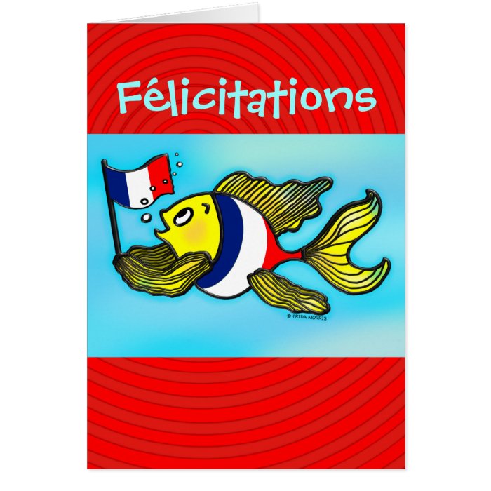 FÉLICITATIONS French Flag Fish funny greeting card