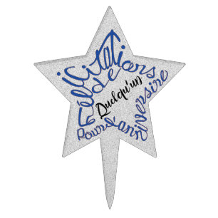 Félicitations pour l'anniversair en forme d'étoile cake topper
