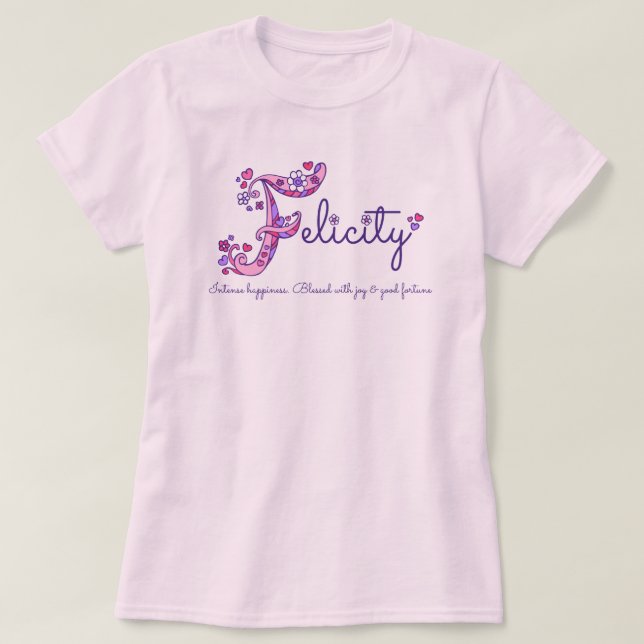 Felicity girls name & meaning F monogram shirt (Design Front)