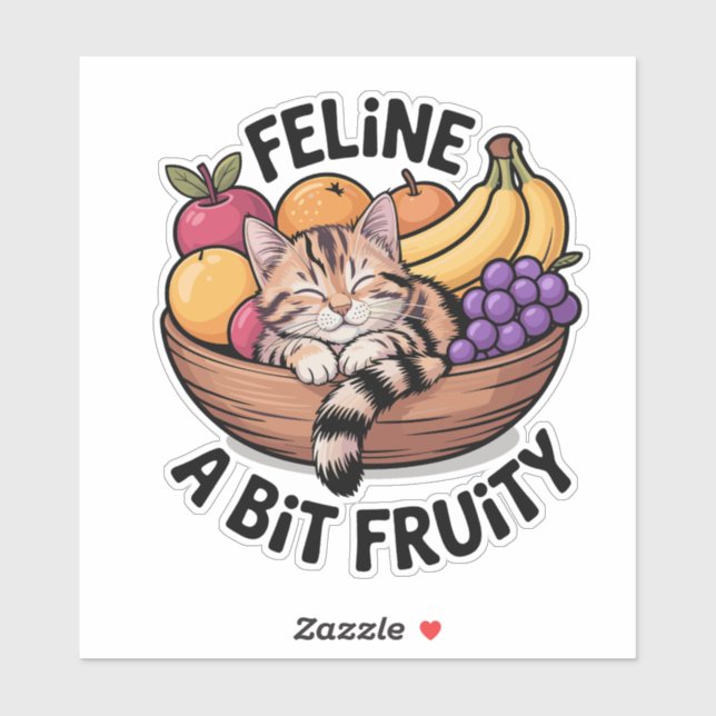 Feline a Bit Fruity - Cozy Cat Sticker (Sheet)